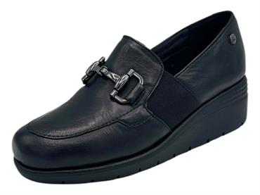 melluso k55283 nero mocassino pelle  donna zeppa