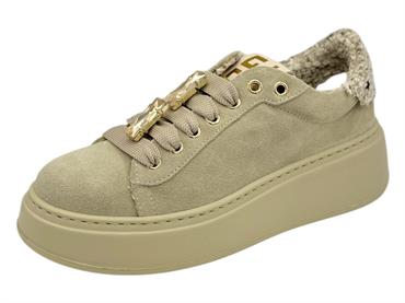gio+ pia428 crema sneakers camoscio  donna platform