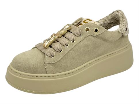 gio+ pia428 crema sneakers camoscio  donna platform