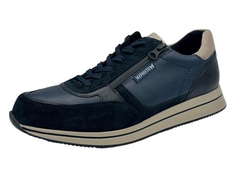 mephisto gilford blu scarpa pelle uomo cerniera