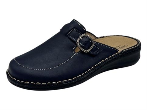 grunland ce0261 blu ciabatta  donna pelle plantare