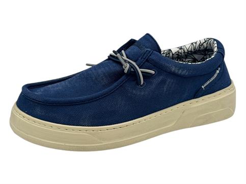 grunland sc6227 blu scarpa tessuto  uomo