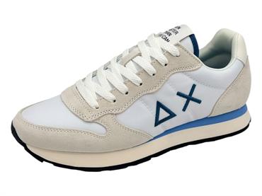 sun68 z36101 bianco sneaker tessuto camoscio uomo