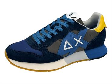 sun68 z36116 navy sneaker tessuto camoscio uomo