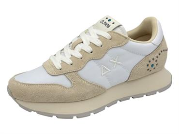 sun68 z36205 bianco sneaker tessuto  camoscio donna