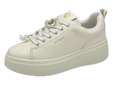 gold&gold gb1046 bianco sneakers ecopelle  donna
