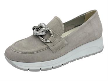 melluso r20091 grigio mocassino camoscio donna