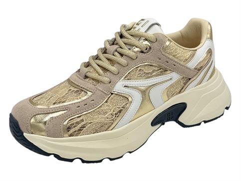 gio+ dalia beige sneaker tessuto  donna oro