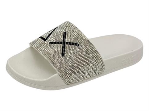 sun68 x36211 bianco ciabatta  donna