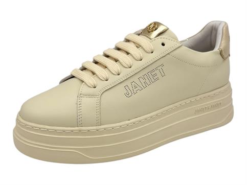 janet j564 beige sneakers pelle platform donna
