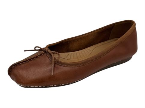 clarks freckle cuoio ballerina pelle donna