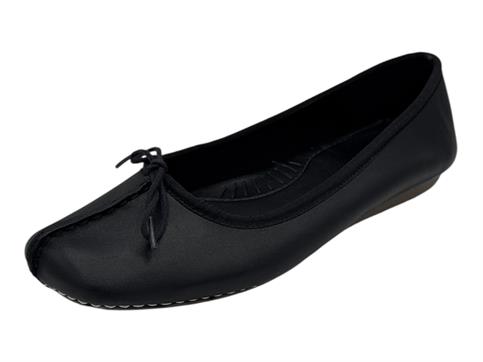 clarks freckle nero ballerina pelle donna