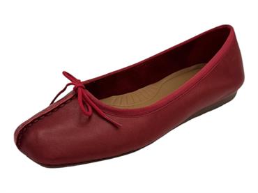 clarks freckle rosso ballerina pelle donna
