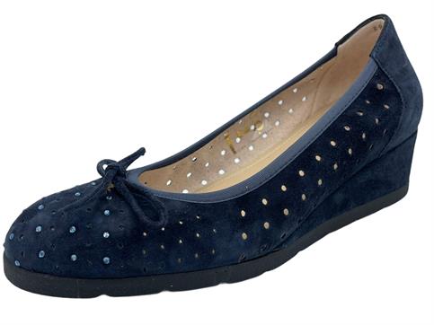 melluso g202a blu decolte donna zeppa camoscio