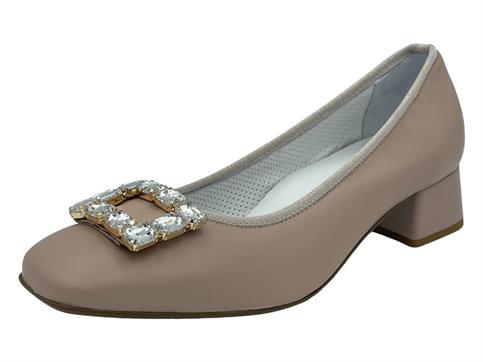 SCOLARO 11445 nude decoltè tacco medio pelle