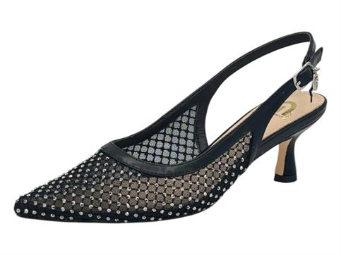 gold&gold gd196 nero slingback donna strass rete
