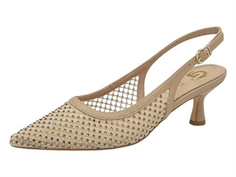 gold&gold gd196 oro slingback strass donna tacco bas