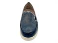 donna soft mot029 blu mocassino pelle zeppa  donna