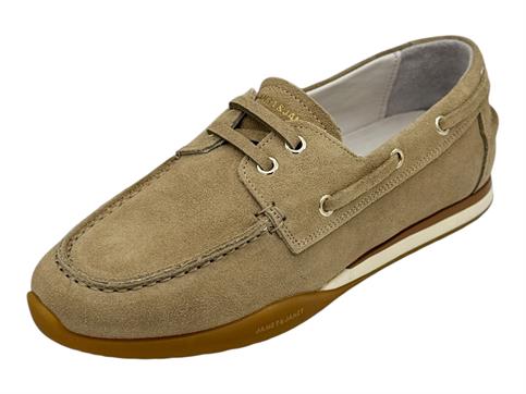 janet j635 beige mocassino camoscio barca donna