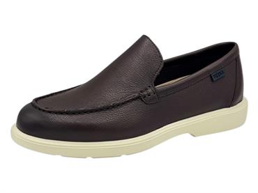 melluso u55384 marrone mocassino  uomo pelle gomma