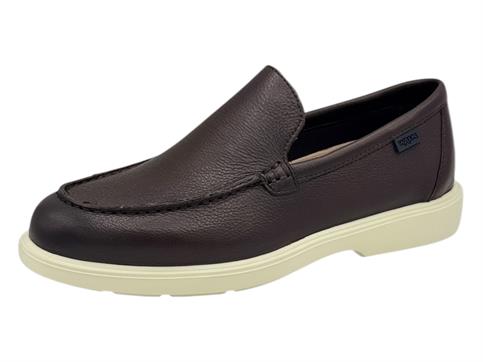 melluso u55384 marrone mocassino  uomo pelle gomma