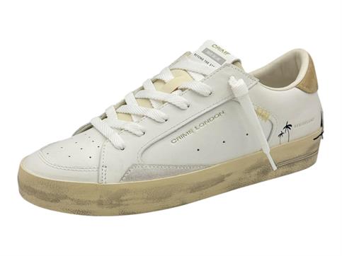 crime london 14101 bianco sneakers pelle  uomo