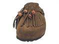 18+ 9071 taupe sabot camoscio frange donna