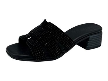 melluso k56075q nero ciabatta camoscio donna tacco 5