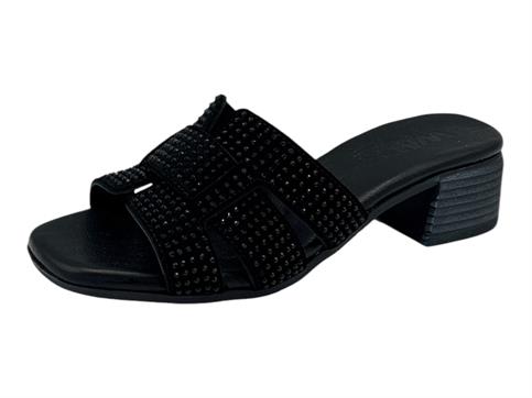 melluso k56075q nero ciabatta camoscio donna tacco 5