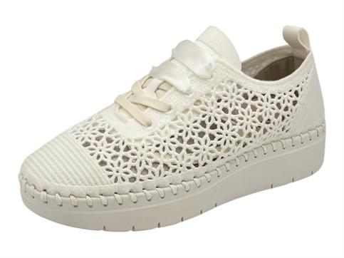 grunland sc6287 bianco sneaker tessuto  donna