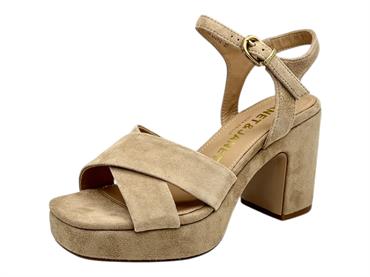 janet j650 beige sandalo camoscio donna platform