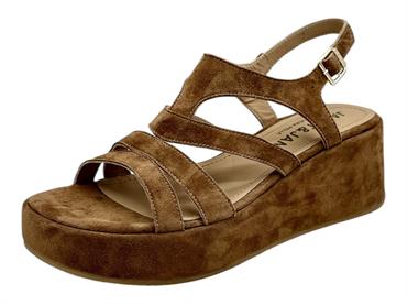 janet j833 cognac sandalo camoscio donna zeppa