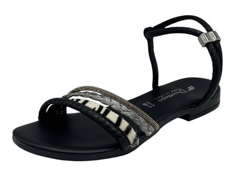 18+ 9019 nero sandalo pelle donna tacco 2 cm