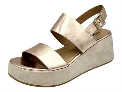 janet j834 platino sandalo pelle  donna zeppa 7 cm