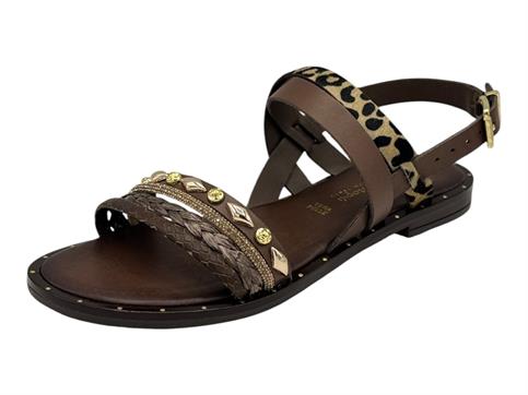 18+ 9023 testa di moro sandalo pelle donna