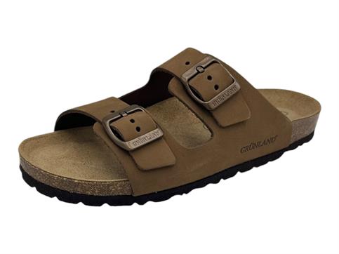 grunland cb6003 marrone ciabatta doppia fascia donna