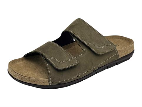 grunland ci3126 oliva ciabatta pelle 2 fasce uomo