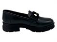 melluso 034356 nero mocassino pelle  donna caramato