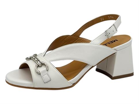 melluso n652 bianco sandalo donna pelle tacco medio