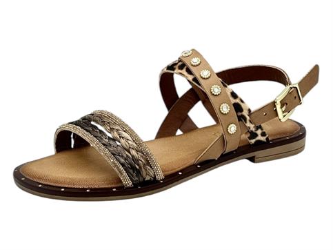 18+ 8873 bronzo sandalo donna strass cavallino rafia