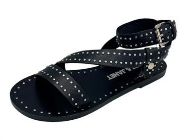 janet j850 marrone sandalo pelle borchie  donna
