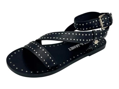 janet j850 marrone sandalo pelle borchie  donna