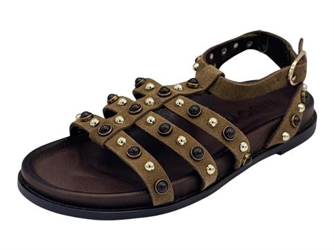 inuovo d51002 taupe sandalo camoscio borchie donna
