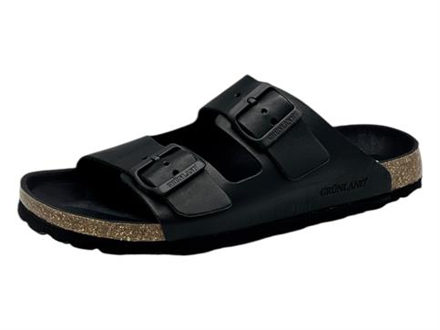 grunland cb0734 nero ciabatta  uomo pelle