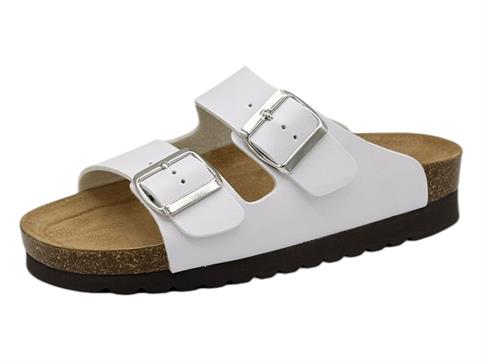 grunland cb2445 bianco ciabatta donna doppia fascia