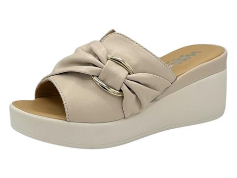 melluso 019237 latte ciabatta donna plle zeppa alta