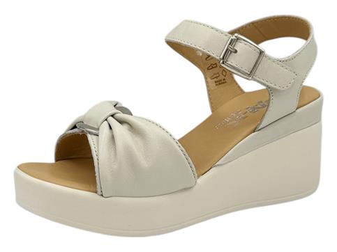 melluso 019236 bianco sandalo donna pelle zeppa