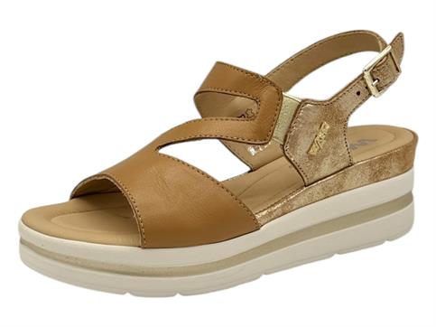 melluso 019239 cuoio sandalo  donna pelle zeppa alta