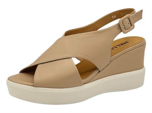 melluso r80548 nude sandalo  donna pelle zeppa alta