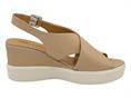 melluso r80548 nude sandalo  donna pelle zeppa alta